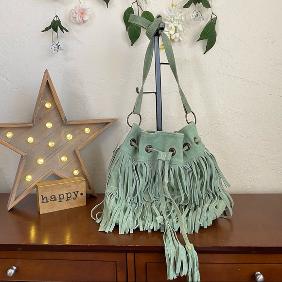 Handbags - Chocolate New York mint green leather bucket bag